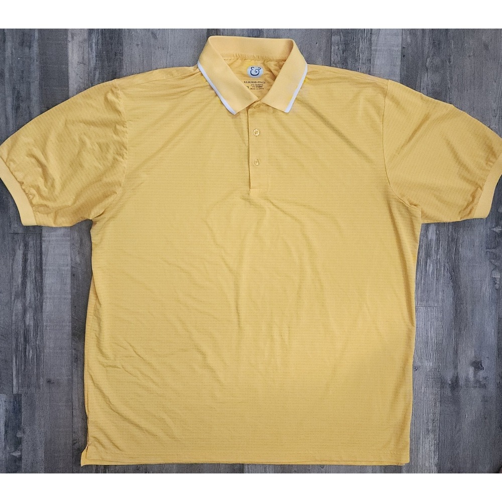 Kilburne Finch Polo Shirt Mens XXL Yellow Performance Golf Lightweight Athletic